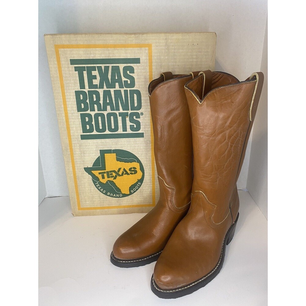 Texas Brand Cowboy Work Boots Hypalon Armortred Soles Size 6 1/2 D